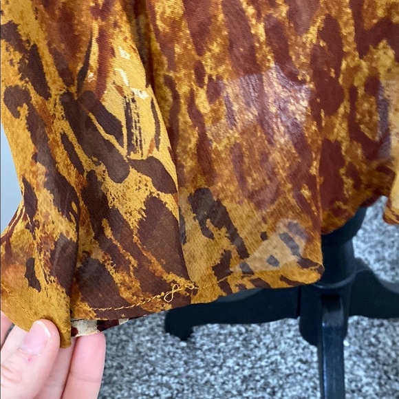 Animal print Y2k Reversible Ruffled A-line Midi Skirt. - Picture 9 of 10